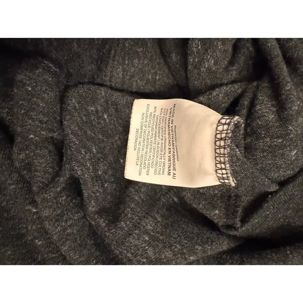 Nike Sportswear Women's Crewneck Long Sleeve Top Heathered Black/White Size M